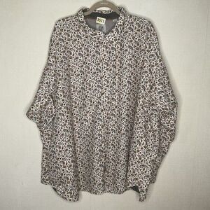 NWOT Kilburne Finch Button Up Long Sleeve Shirt Men Plus Size 5XL‎ Paisley Brown
